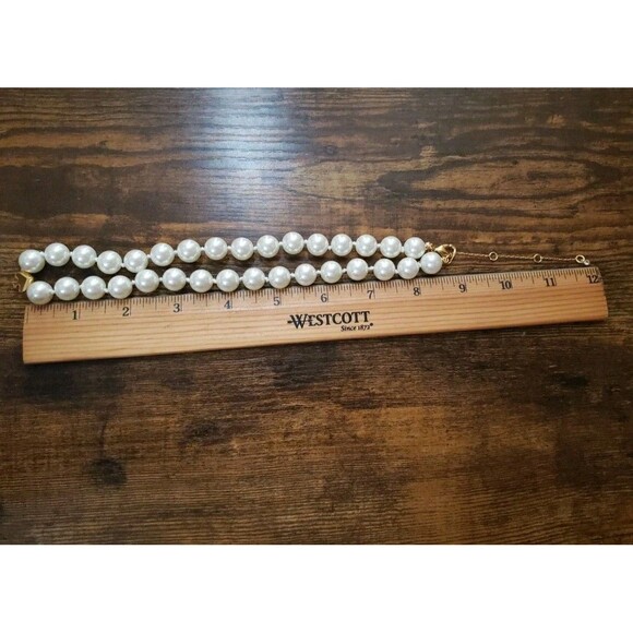 Kate Spade Faux Pearl Necklace Gold Tone Findings 18" + Extender With Bag - Picture 5 of 6